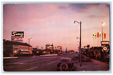 c1950's Street Lights Restaurant Row, La Cienaga Blvd Los Angeles CA Postcard picture