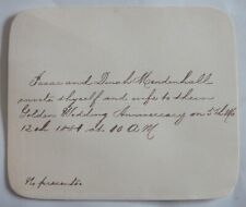 1881 antique ISAAC DINAH MENDENHALL handwritt Anniversary kennett square pa UGRR picture