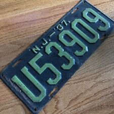 1937 New Jersey License Plate U53909 picture