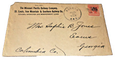 1905 MISSOURI PACIFIC ST. LOUIS IRON MOUNTAIN &  SOUTHERN USED COMPANY ENVELOPE picture