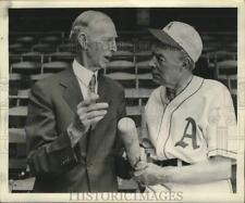 Press Photo Philadelphia Athletics Harry Davis Talks Batting With Connie Mack picture