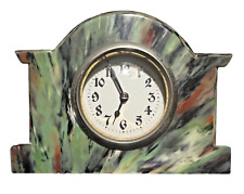 Antique Art Deco Mantle Clock Splatter Plastic Ware Unknown Maker picture