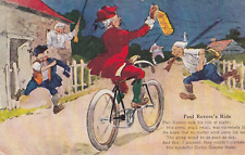 Vintage Corbin Coaster Brakes Bicycle Adverting Paul Revere's Ride Postcard 1910 picture
