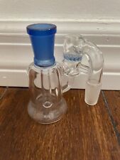14MM BLUE GLASS WATER PIPE ASH CATCHER HONEYCOMB PERC 90DEGREE picture