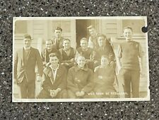Antique Real Photo Postcard Men Handsome RPPC Military College Fraternal Group picture