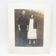 Antique Black & White B&W Elderly Couple on Farm picture