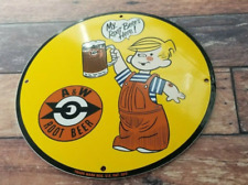 VINTAGE A&W ROOT BEER PORCELAIN DENNIS THE MENACE GENERAL STORE SERVICE SIGN picture