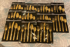 Robert Stanley Gold Cutlery 11 Sets Of 5pc NEW 55pcs Total picture