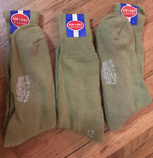 Vtg 1950s 60s U.S. Military Wool Blend SOCKS Med. Sze 12 OD Green Official Issue picture