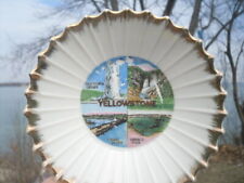Yellowstone Park Old Faithful Souvenir Small Saucer Bowl Collector Plate Japan picture