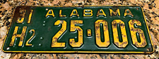 1931 Alabama license plate H2 25006 YOM Register JOHN DEERE COLORS NICE ORIGINAL picture