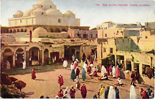 Bab Sujka Tunis Algeria Street Scene Divided Unposted Postcard c1910 picture