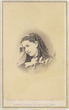 Pretty Lady Curled Hair Posed Franklin, New York 1860s CDV Carte de Visite X239 picture
