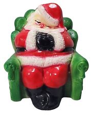 Vintage Chalkware Sleeping Santa In Chair Christmas Decor Figure 7