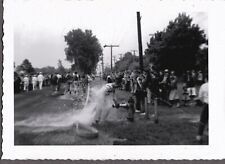 VINTAGE PHOTOGRAPH FIRE-HOSE FIREMEN DRILL SEABREEZE ROCHESTER NEW YORK PHOTO picture