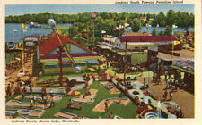 C 1935 PC INDIANA BEACH SHAFER LAKE MONTICELLO IN MINIATURE GOLF NOS RARE MINT * picture
