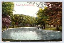 Vintage Postcard Massachusetts, Frog Pond, Boston, MA. c1909 Antique picture