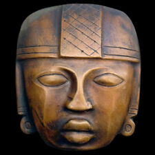 Inca Aztec Maya Mask Face wall sculpture plaque Dark Bronze Finish reproduction picture