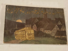 C. 1910 Full Moon Night Skyline Over Town Alfred Mailick Signed Antique Postcard picture