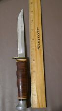 NICE Vintage Kabar 1236 Hunting Fixed Blade Knife USA Leather Handles W/ Sheath picture