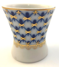 Lomonsov Egg Cup Imperial Porcelain St. Petersburg Russia Blue Gold picture