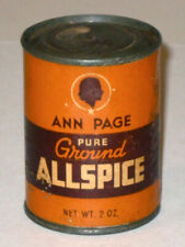Vintage 1930s ANN PAGE Pure Ground ALLSPICE Advertising Tin GREAT A&P TEA Co. picture