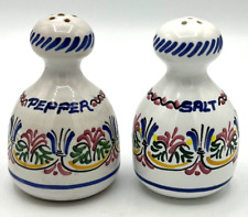Vintage Handpainted Glazed Salt & Pepper Shakers Handmade Spain Set of Two picture