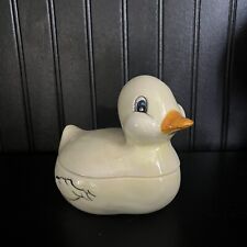 Vintage White Duck Ceramic Candy Dish Handcrafted picture