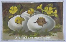 1907-1915 A Bright & Happy Easter Postcard 3 Hatching Chicks 🐣🐣🐣 picture