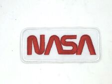 NASA Worm white embroidered Patch iron/sew on  4 x 1.75 inches picture