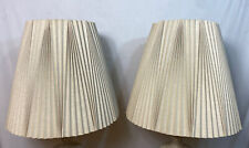 Vintage Pair of Stiffel Style Pleated Linen Lamp Shades 15