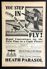 Heath Parasol vintage original 1930 Ad *Close the Door and Fly* picture
