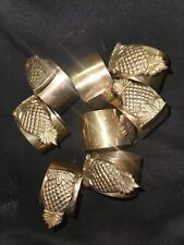 Vintage Set Of 8 Brass Pineapple Napkin Rings picture