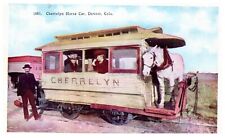 Classic Postcard Cherrelyn Horse Car Denver Co Horse Loaded on Train Railroad picture