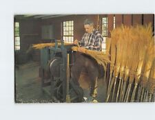 Postcard The broommaker at work, Old Sturbridge Village, Sturbridge, MA picture