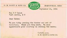 Marysville Scott's Lawn Seeds Postal 1934 OH  picture