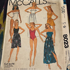 Vintage 1980s McCalls 8023 Ruffle Bathing Suit + Skirt Sewing Pattern 6 8 10 CUT picture