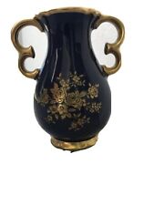 Vintage Unter Weiss Bach Cobalt Blue Double Handled Porcelain Vase picture