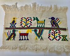 Nebaj Guatemalan hand-woven textile with fringe - vintage picture