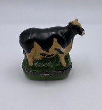 Vintage Porcelain Figural Cow Trinket Box picture