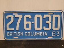 1963 British Columbia License Plate Tag Original. picture