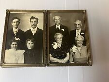 Vintage Golden  Double Picture Frame W/ Black and White Photographs 7X5 picture