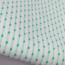 Vintage 1970's Polyester Knit Fabric White Green Swiss Dot 50” x 66” Remnant picture