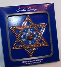 HARVEY LEWIS/REGENT SQUARE Happy Hanukkah Ornament-Star Crystals NEW picture