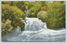 Pocatello Idaho Portneuf Falls Waterfall Linen Postcard picture