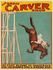 1920s “The Great Carver Show” Atlantic City Steel Pier Horse Diving Poster 20x28 picture