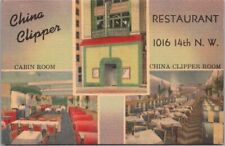 Vintage 1950s Washington, D.C. Postcard CHINA CLIPPER RESTAURANT Linen c1950s picture