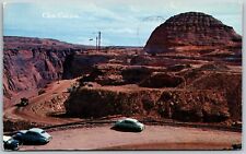 Vtg Page Arizona AZ Glen Canyon Damsite Old Cars 1950s View Postcard picture