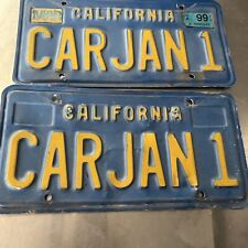 Vintage California Personal Blue Gold Embossed License Plate Metal picture