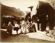 Algeria, Vintage Biskra print. 22x28 Silver Print Circa 1900 Neck picture